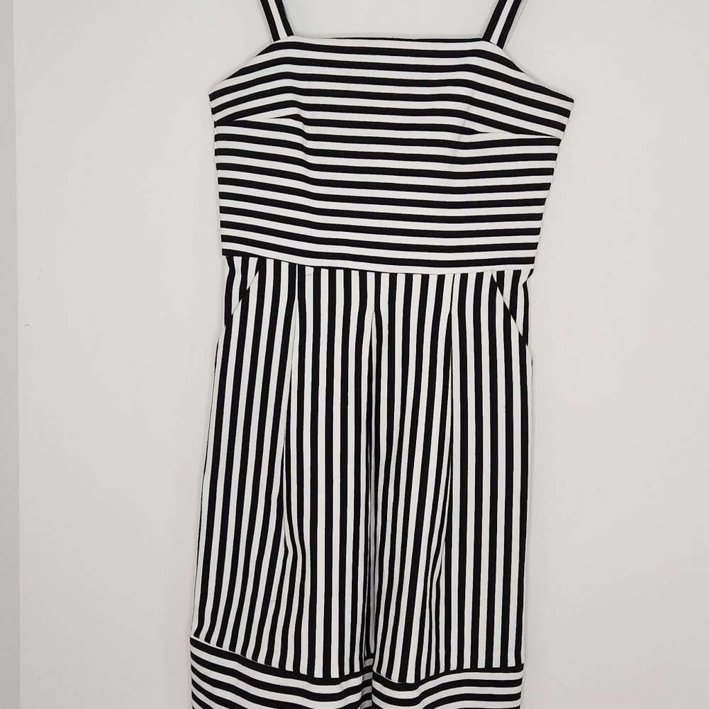 BRIXON IVY POCKETED! BLACK AND WHITE STRIPED DRESS - SIZE XS - NWOT
